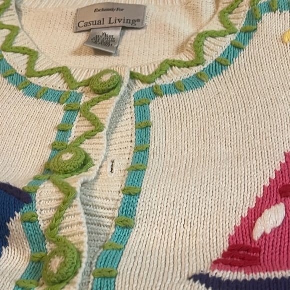 Casual Living Beachy Sweater Sz XL Long Sleeve Knit Sweater - Picture 4 of 9